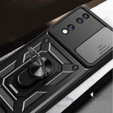 Honor 70 Kılıf Magnetik Standlı Kamera Korumalı Zore Sürgülü Vega Kapak Mavi