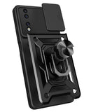 Honor 70 Kılıf Magnetik Standlı Kamera Korumalı Zore Sürgülü Vega Kapak Siyah