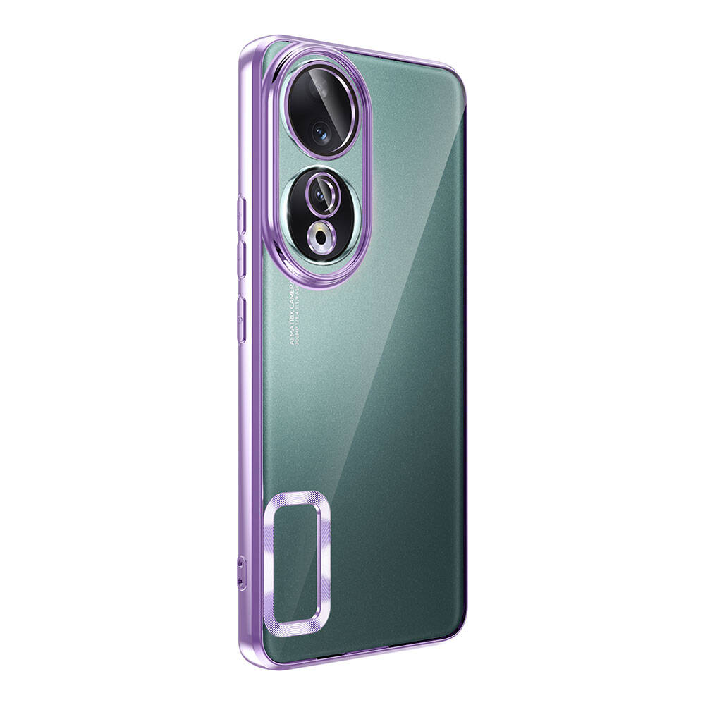 Honor 90 Kılıf Kamera Korumalı Logo Gösteren Zore Omega Kapak Derin Mor
