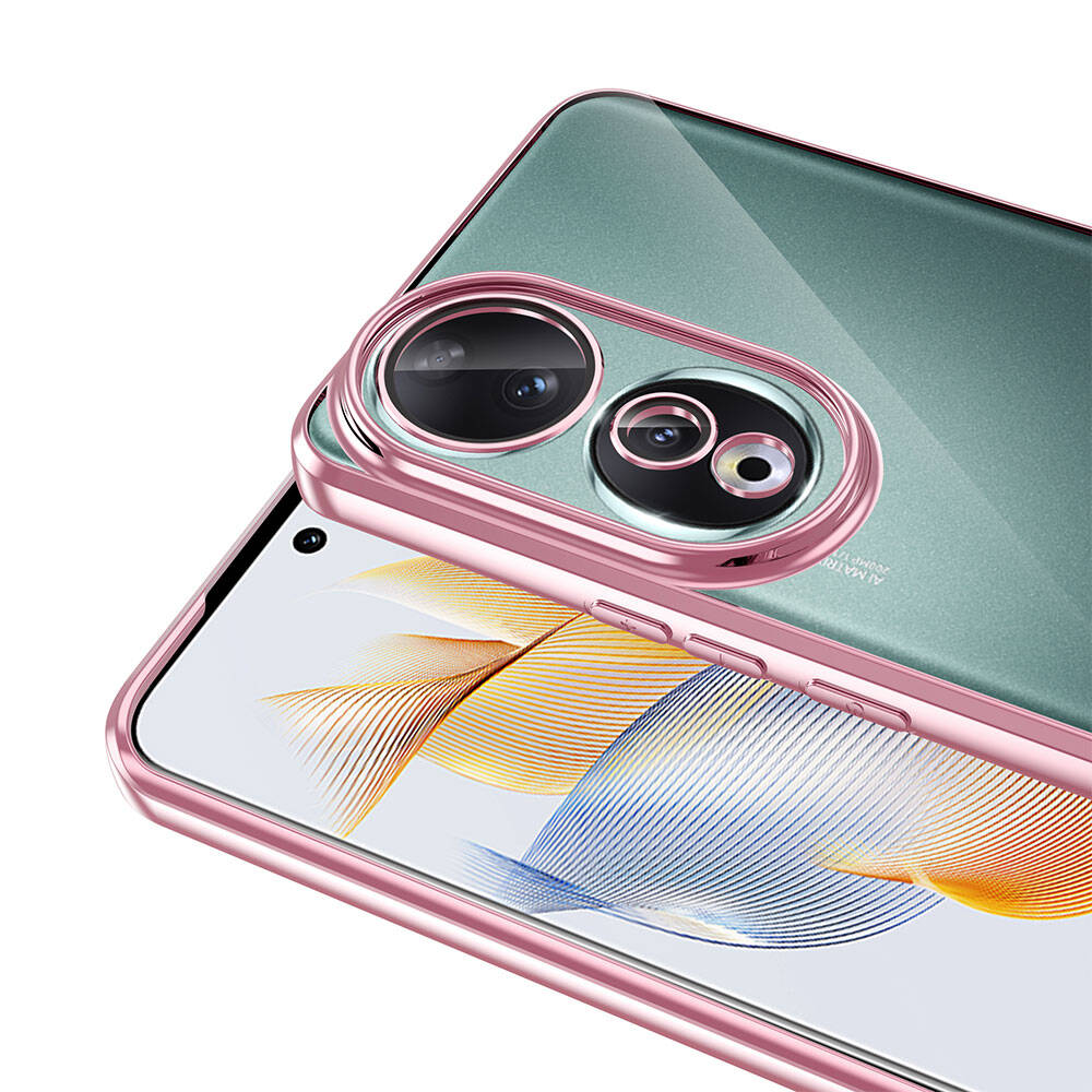 Honor 90 Kılıf Kamera Korumalı Logo Gösteren Zore Omega Kapak Sierra Mavi