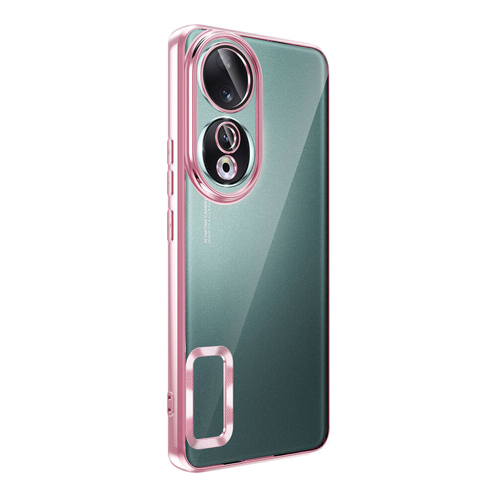 Honor 90 Kılıf Kamera Korumalı Logo Gösteren Zore Omega Kapak Gümüş