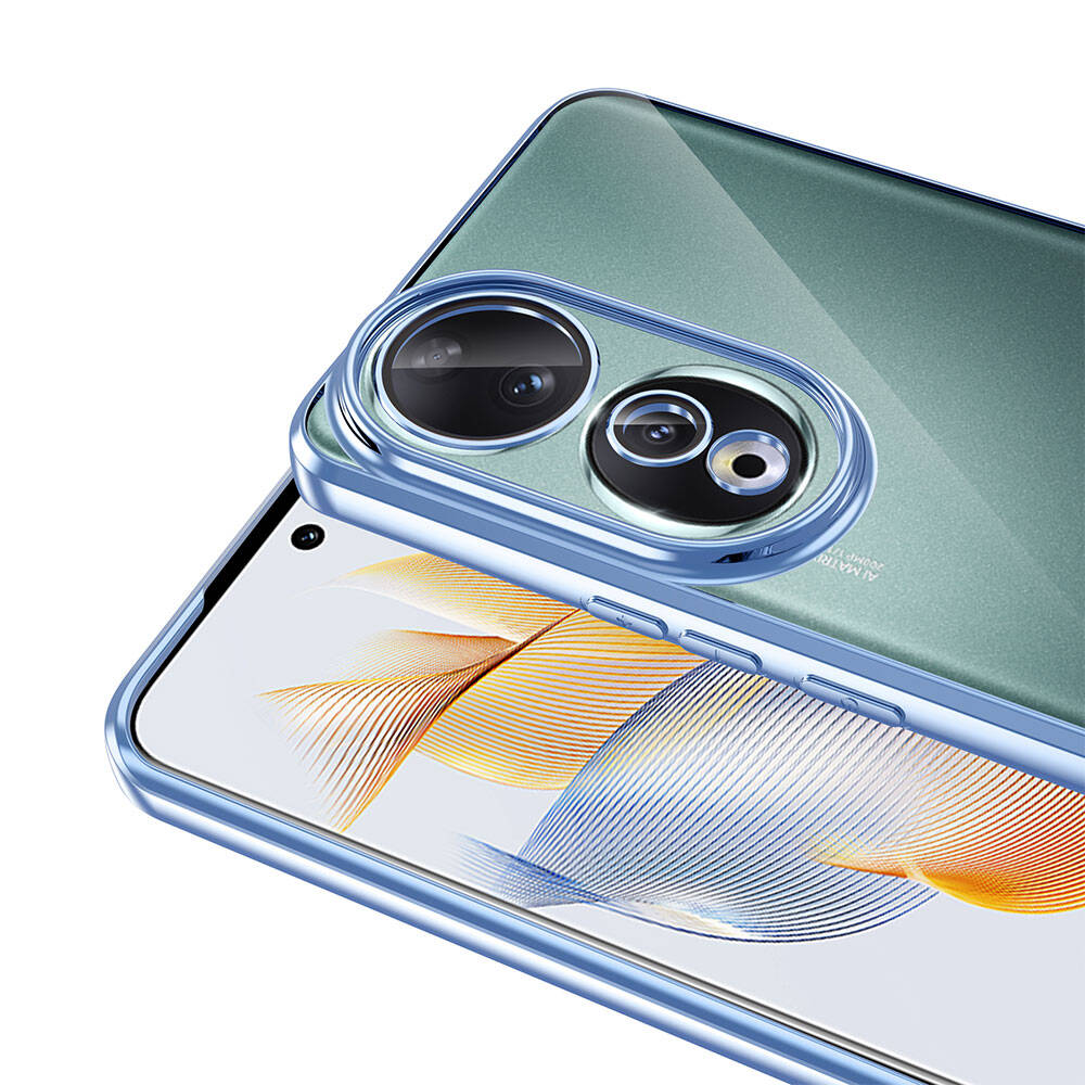 Honor 90 Kılıf Kamera Korumalı Logo Gösteren Zore Omega Kapak Derin Mor