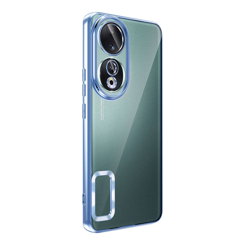 Honor 90 Kılıf Kamera Korumalı Logo Gösteren Zore Omega Kapak Sierra Mavi