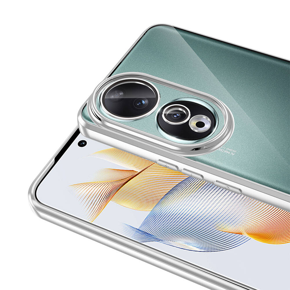 Honor 90 Kılıf Kamera Korumalı Logo Gösteren Zore Omega Kapak Rose Gold