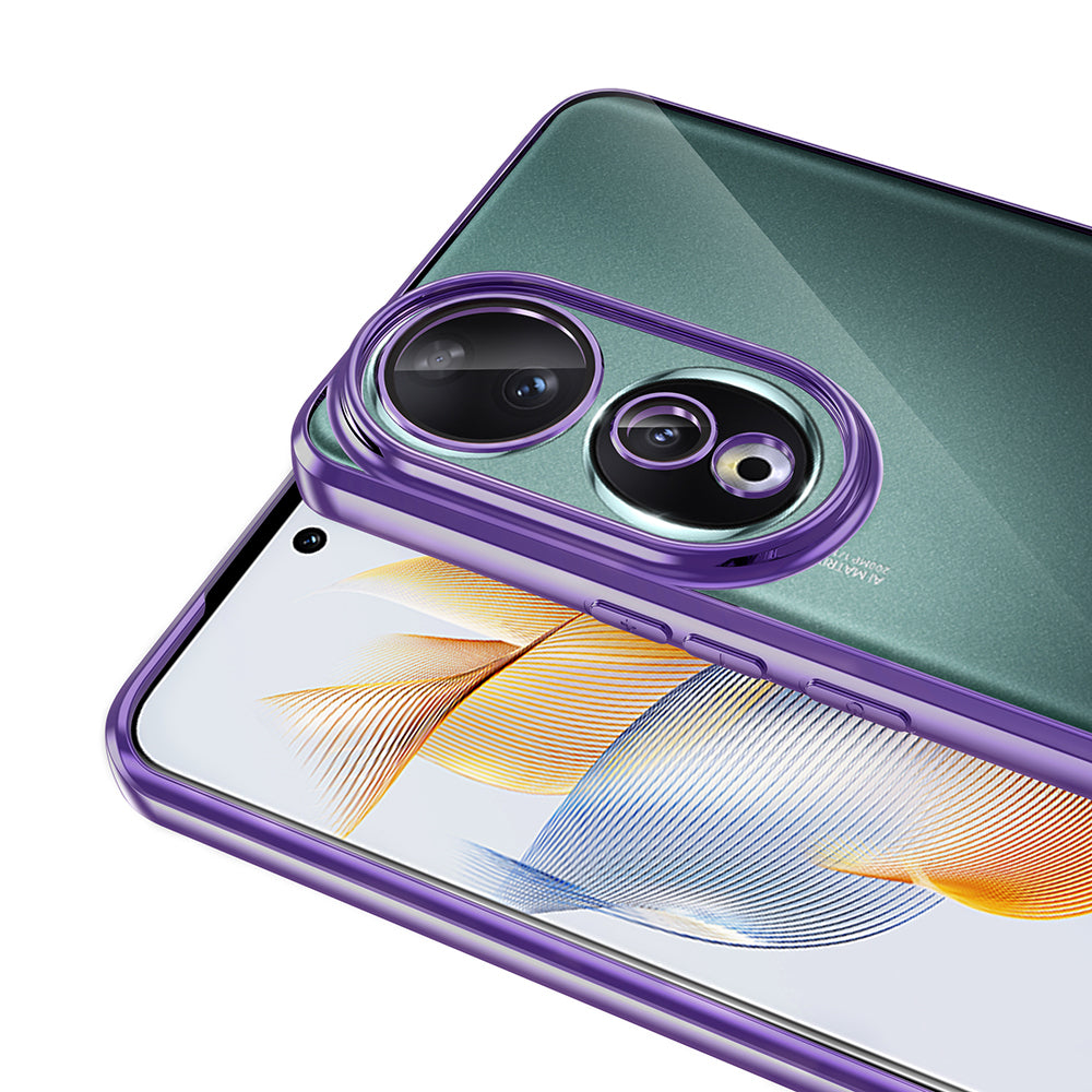 Honor 90 Kılıf Kamera Korumalı Logo Gösteren Zore Omega Kapak Derin Mor