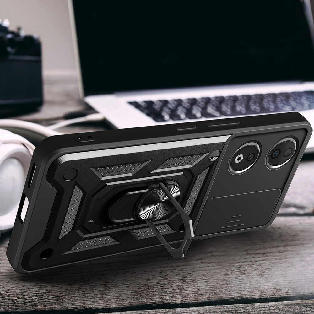 Honor 90 Kılıf Magnetik Standlı Kamera Korumalı Zore Sürgülü Vega Kapak Mavi