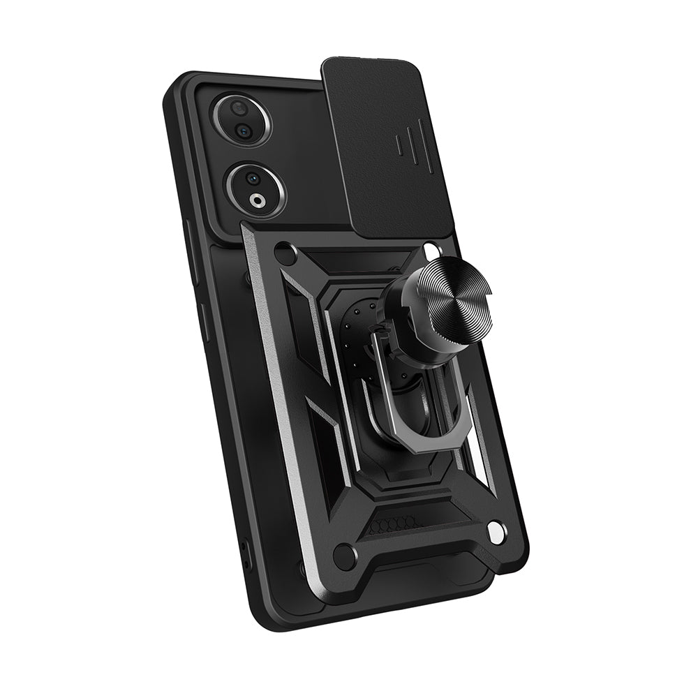 Honor 90 Kılıf Magnetik Standlı Kamera Korumalı Zore Sürgülü Vega Kapak Mavi