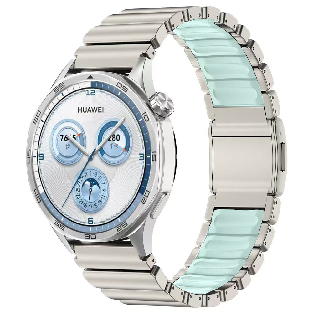 Honor Magic 2 46mm Zore KRD-151 22mm Metal Silikon Kordon Gümüş-Mavi