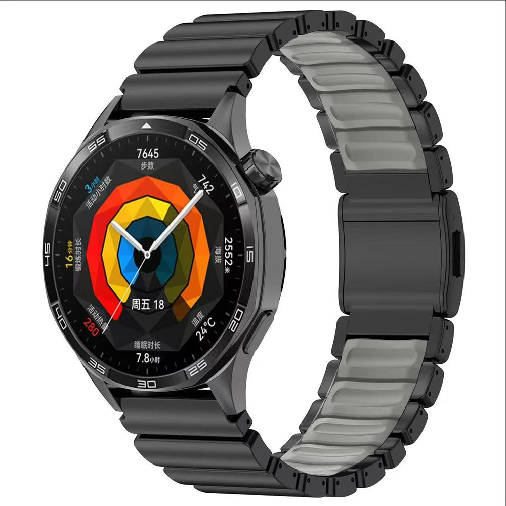 Honor Magic 2 46mm Zore KRD-151 22mm Metal Silikon Kordon Siyah-Gri