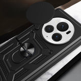 Honor Magic 6 Pro Kılıf Magnetik Standlı Kamera Korumalı Zore Sürgülü Vega Kapak Mavi