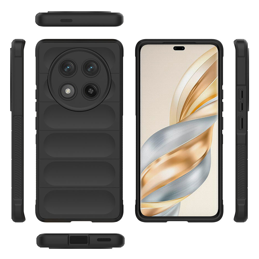 Honor Magic 7 Lite Kılıf Esnek TPU Oyuklu Arka Yüzey Tasarımlı Zore Etnik Silikon Kapak Siyah