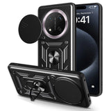 Honor Magic 7 Lite Kılıf Magnetik Standlı Kamera Korumalı Sürgülü Vega Kapak Siyah