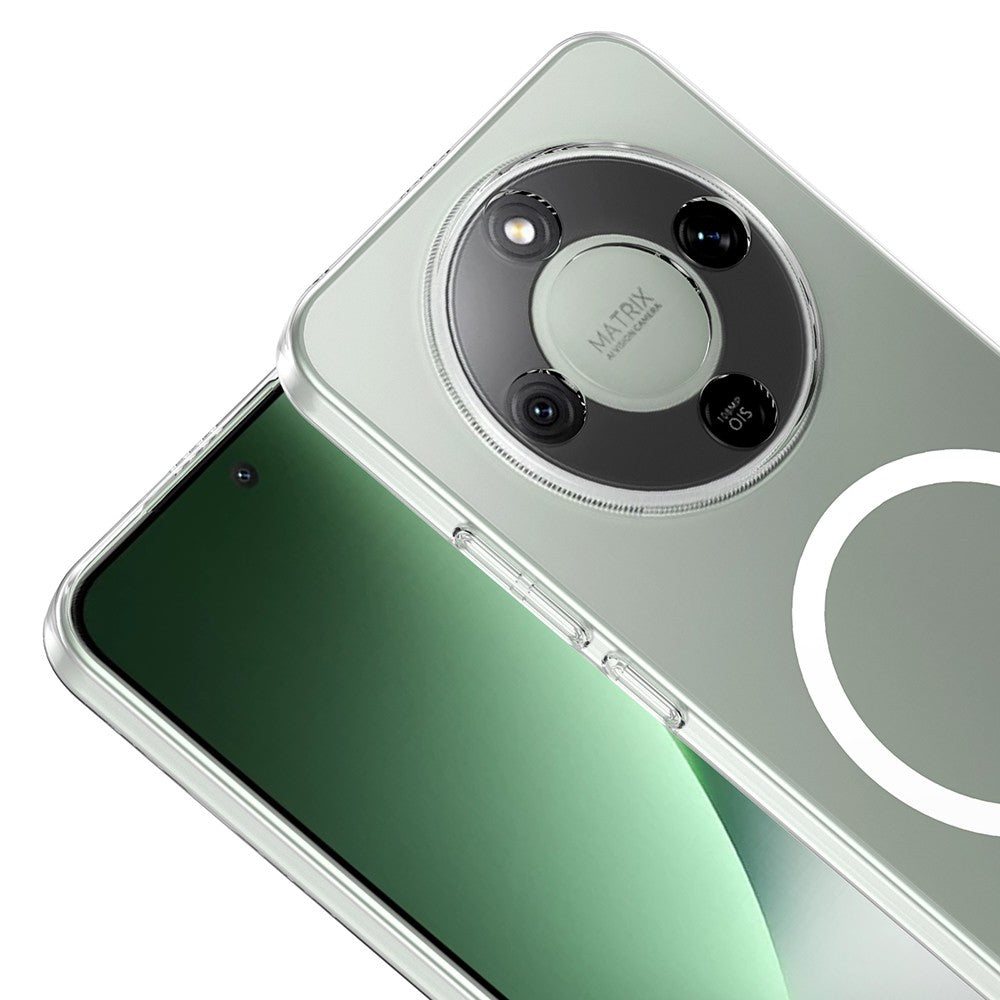 Honor Magic 8 Lite 5G Kamera Korumalı M-Safe Şarj Özellikli Şeffaf London Sert PC Kapak Şeffaf