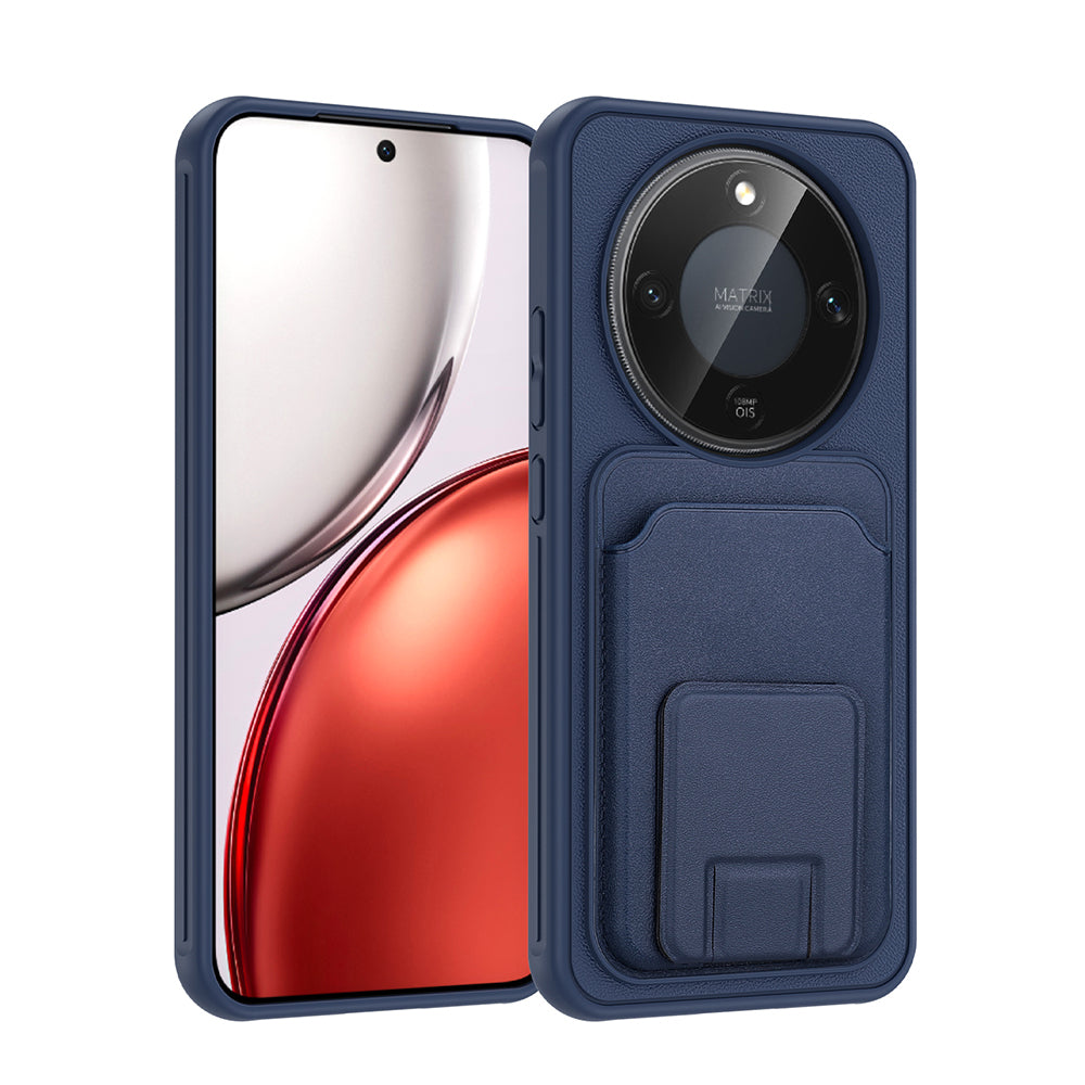 Honor Magic 8 Lite 5G Kılıf Kartlıklı TPU Bikart Kapak Lacivert