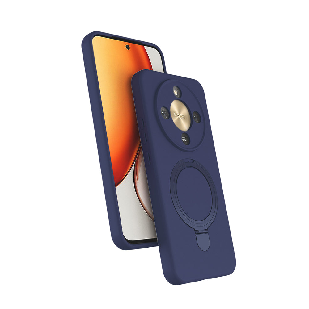 Honor Magic 8 Lite 5G Kılıf M-safe Şarj Özellikli Standlı Zore Samara Kapak Siyah