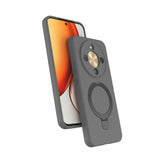 Honor Magic 8 Lite 5G Kılıf M-safe Şarj Özellikli Standlı Zore Samara Kapak Titanyum-Gri