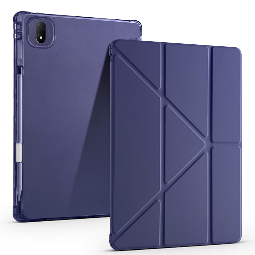 Honor MagicPad 2 Kılıf Zore Tri Folding Kalem Bölmeli Standlı Kılıf Lacivert