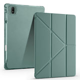 Honor MagicPad 2 Kılıf Zore Tri Folding Kalem Bölmeli Standlı Kılıf Koyu Yeşil