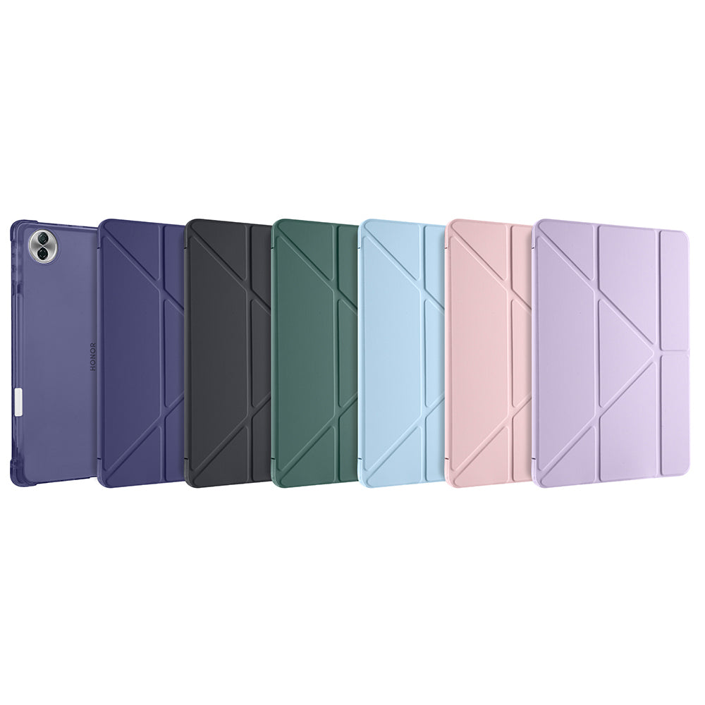 Honor Pad 10 12.1 Kılıf Zore Tri Folding Kalem Bölmeli Standlı Kılıf Siyah
