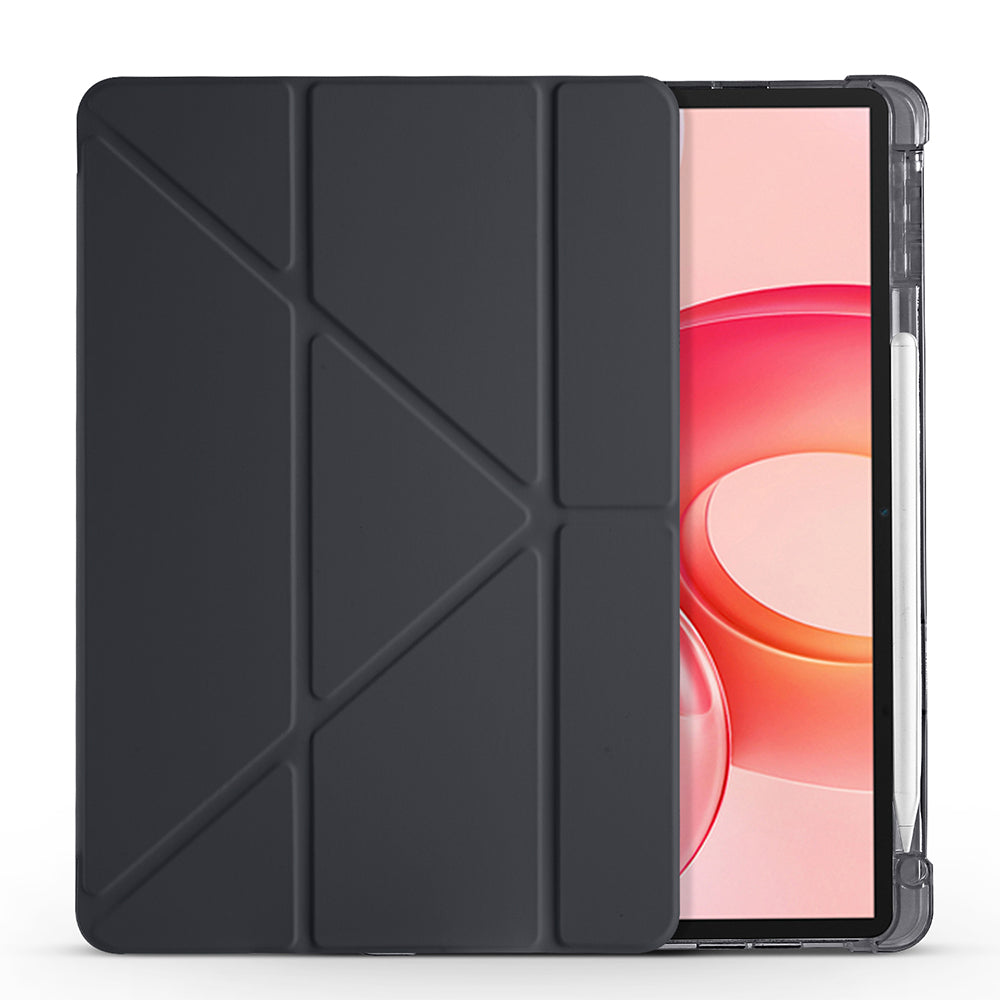 Honor Pad 10 12.1 Kılıf Zore Tri Folding Kalem Bölmeli Standlı Kılıf Siyah