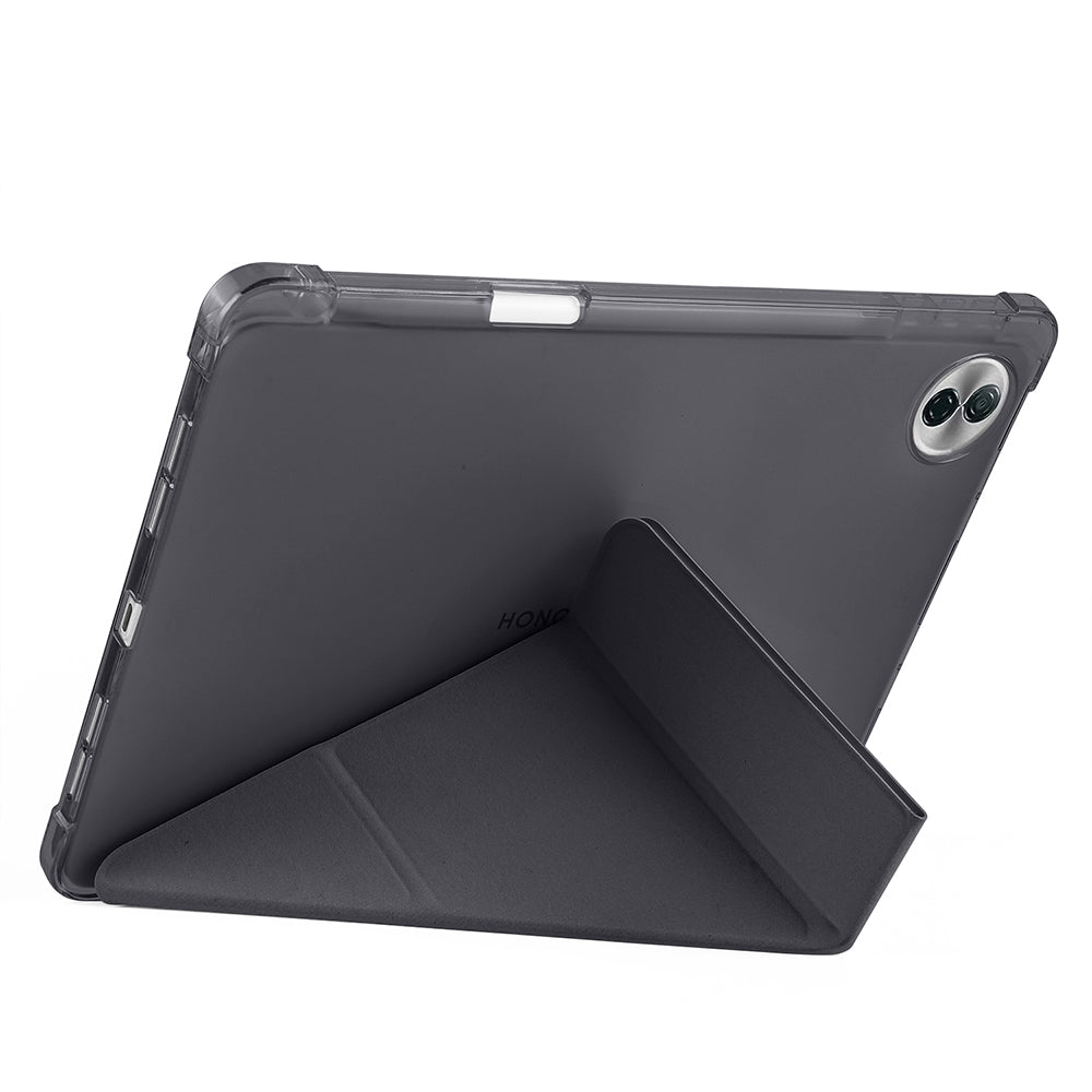 Honor Pad 10 12.1 Kılıf Zore Tri Folding Kalem Bölmeli Standlı Kılıf Siyah