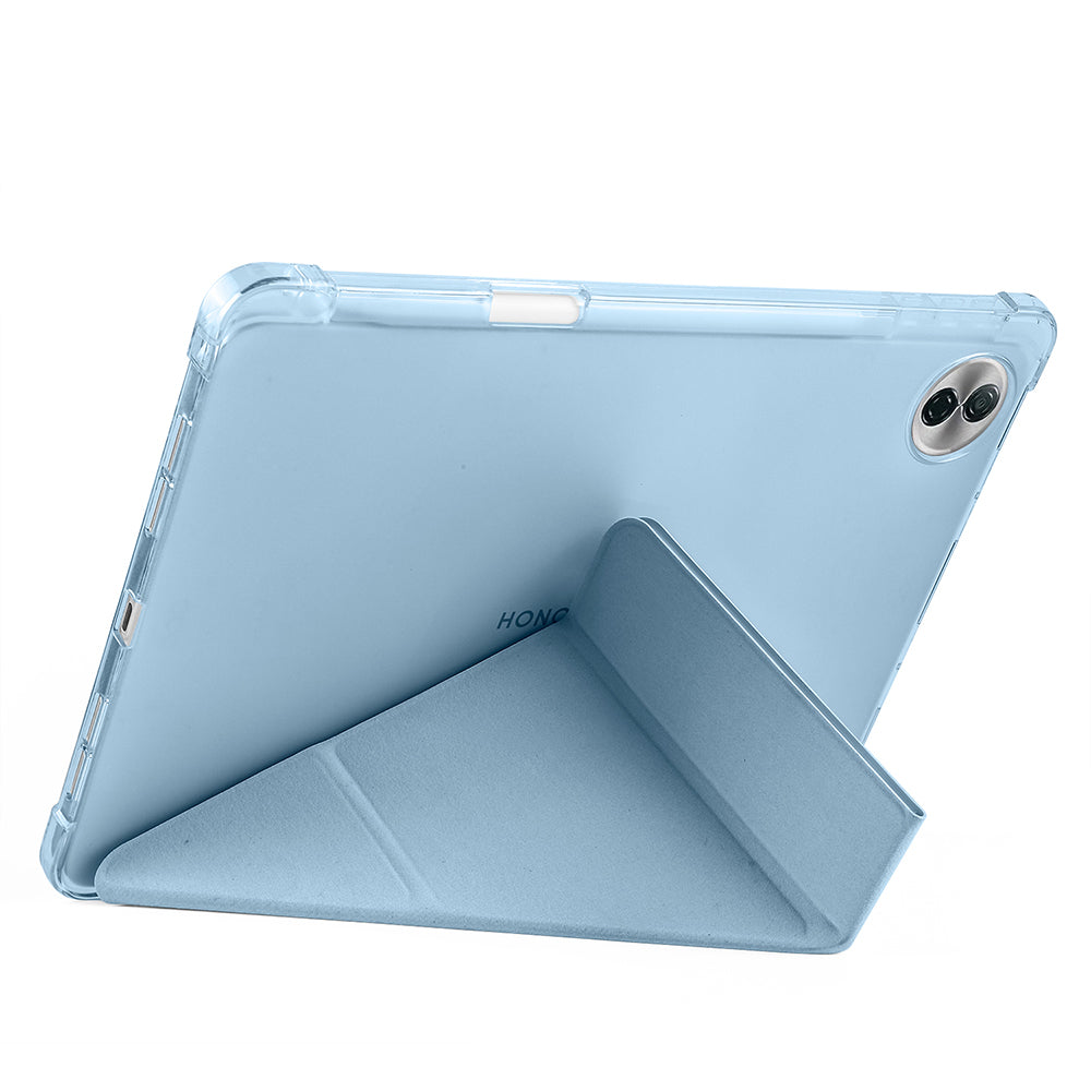 Honor Pad 10 12.1 Kılıf Zore Tri Folding Kalem Bölmeli Standlı Kılıf Mor