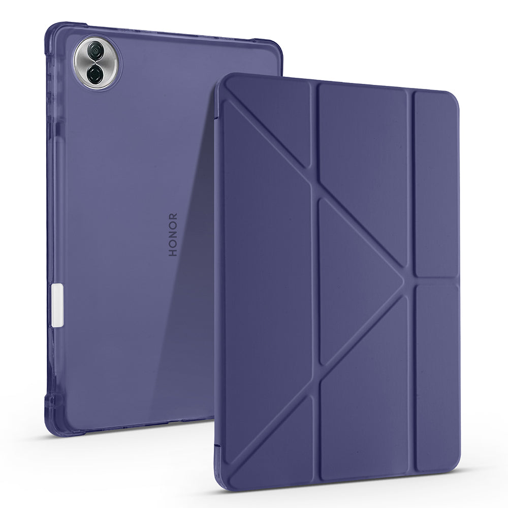 Honor Pad 10 12.1 Kılıf Zore Tri Folding Kalem Bölmeli Standlı Kılıf Siyah