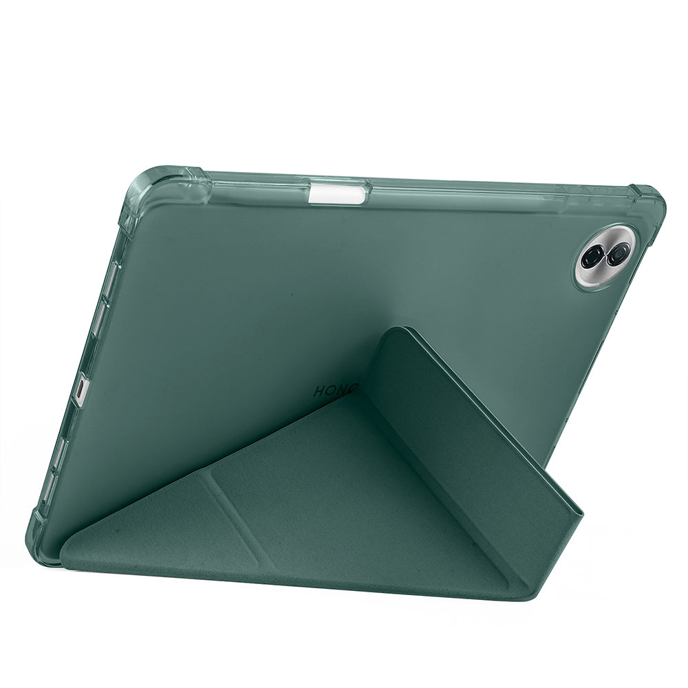 Honor Pad 10 12.1 Kılıf Zore Tri Folding Kalem Bölmeli Standlı Kılıf Siyah