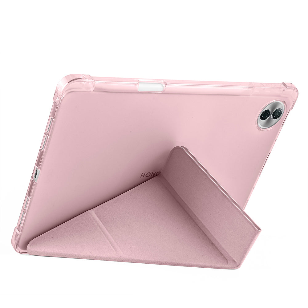 Honor Pad 10 12.1 Kılıf Zore Tri Folding Kalem Bölmeli Standlı Kılıf Mor