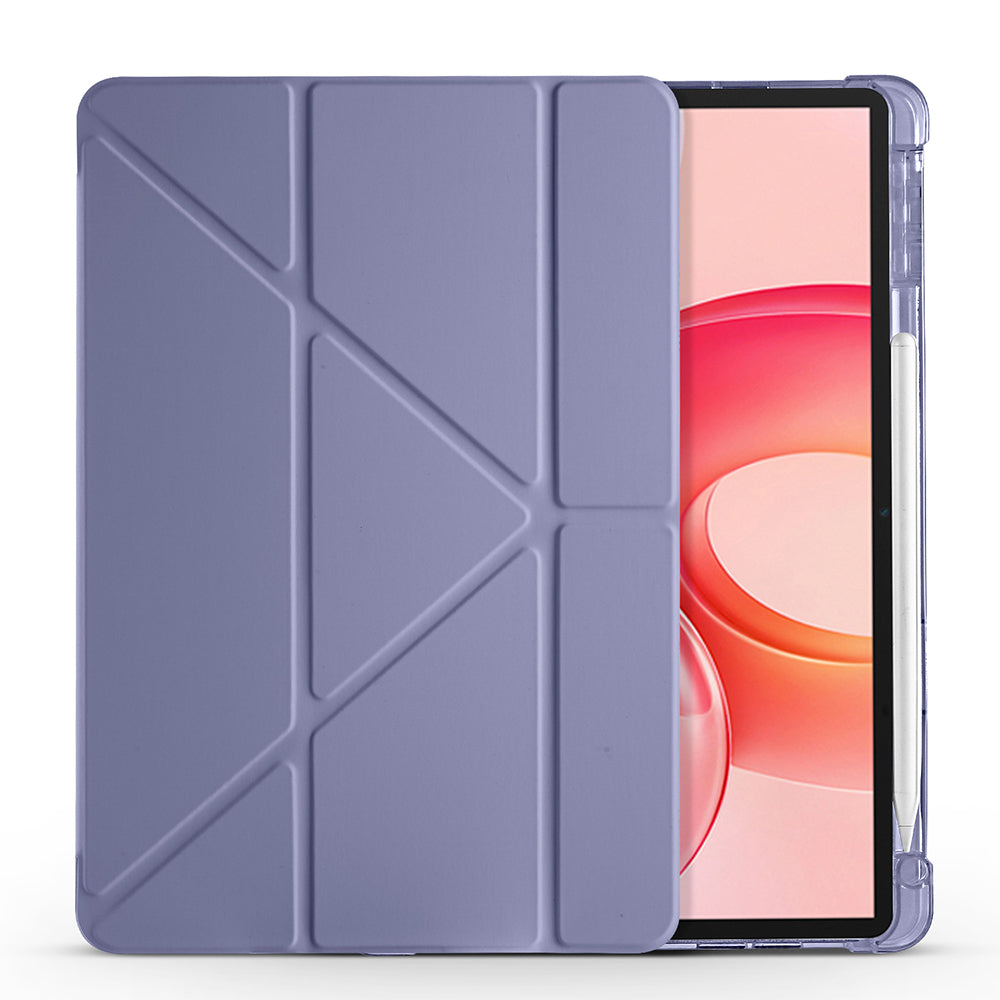 Honor Pad 10 12.1 Kılıf Zore Tri Folding Kalem Bölmeli Standlı Kılıf Mor
