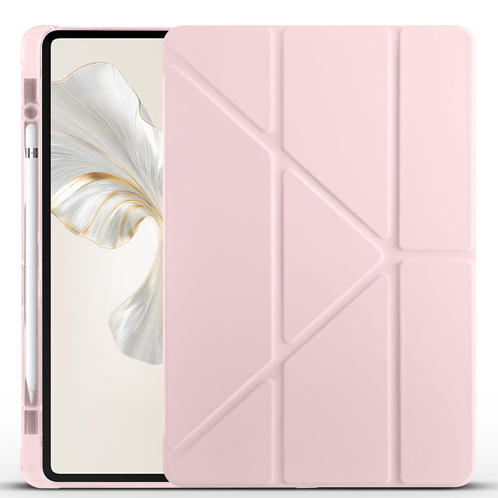 Honor Pad 9 Kılıf Zore Tri Folding Kalem Bölmeli Standlı Kılıf Gri
