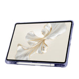 Honor Pad 9 Kılıf Zore Tri Folding Kalem Bölmeli Standlı Kılıf Lila