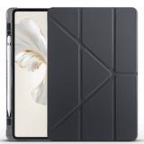 Honor Pad 9 Kılıf Zore Tri Folding Kalem Bölmeli Standlı Kılıf Gri