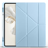 Honor Pad 9 Kılıf Zore Tri Folding Kalem Bölmeli Standlı Kılıf Mavi