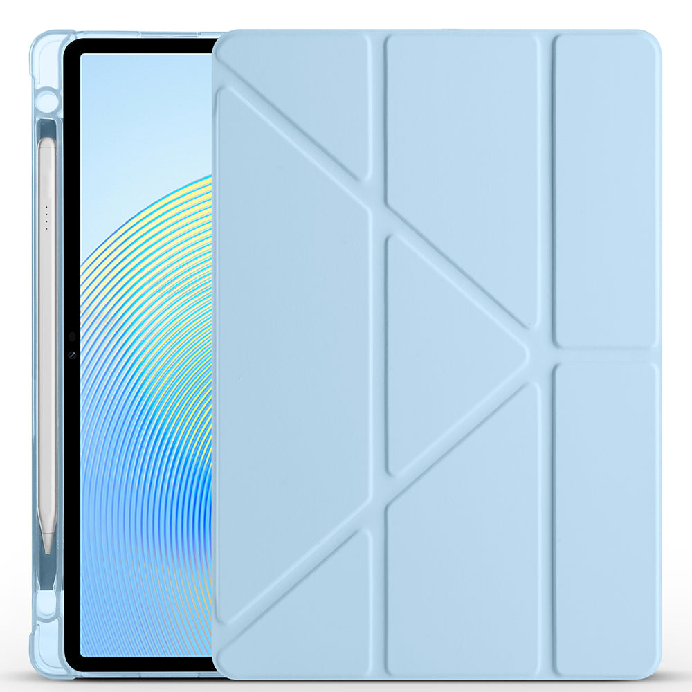Honor Pad X8A Kılıf Zore Tri Folding Kalem Bölmeli Standlı Kılıf Rose Gold