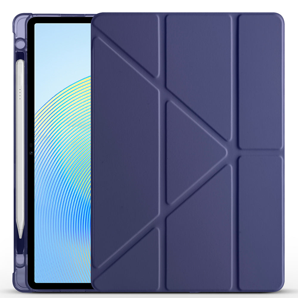 Honor Pad X8A Kılıf Zore Tri Folding Kalem Bölmeli Standlı Kılıf Rose Gold