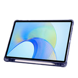 Honor Pad X8A Kılıf Zore Tri Folding Kalem Bölmeli Standlı Kılıf Lacivert