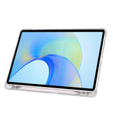 Honor Pad X8A Kılıf Zore Tri Folding Kalem Bölmeli Standlı Kılıf Mor