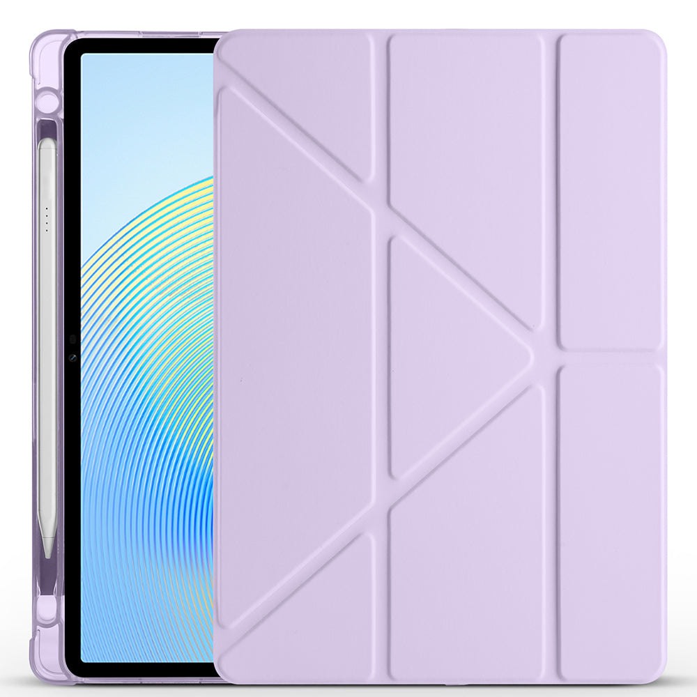Honor Pad X8A Kılıf Zore Tri Folding Kalem Bölmeli Standlı Kılıf Mor