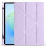 Honor Pad X8A Kılıf Zore Tri Folding Kalem Bölmeli Standlı Kılıf Mor