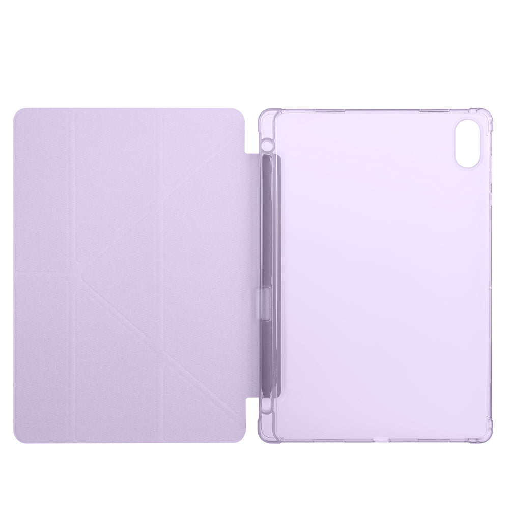 Honor Pad X8A Kılıf Zore Tri Folding Kalem Bölmeli Standlı Kılıf Lila