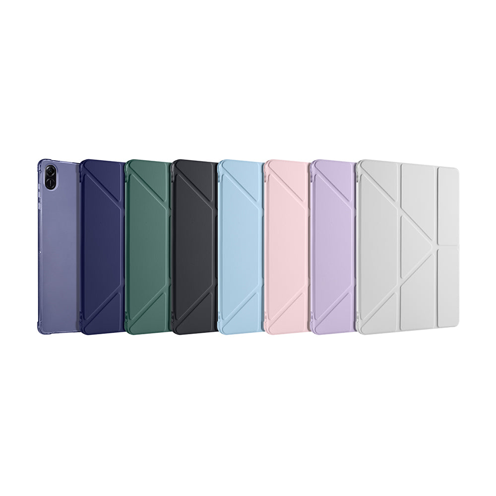 Honor Pad X8A Kılıf Zore Tri Folding Kalem Bölmeli Standlı Kılıf Lacivert