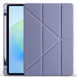 Honor Pad X8A Kılıf Zore Tri Folding Kalem Bölmeli Standlı Kılıf Lila