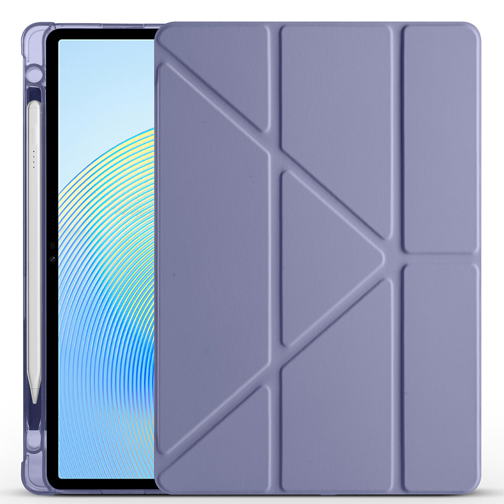 Honor Pad X8A Kılıf Zore Tri Folding Kalem Bölmeli Standlı Kılıf Rose Gold