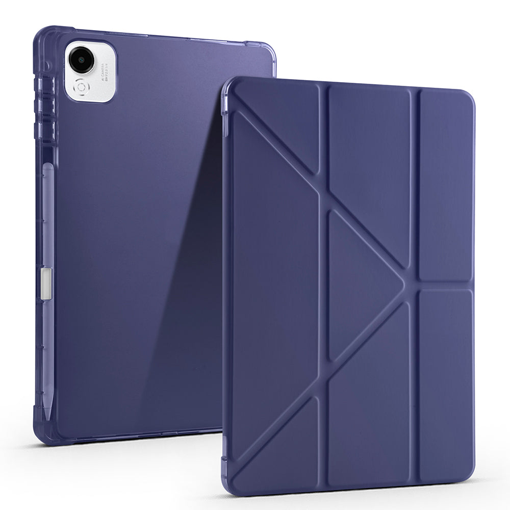 Honor Pad X9 Pro Kılıf Zore Tri Folding Kalem Bölmeli Standlı Kılıf Lacivert
