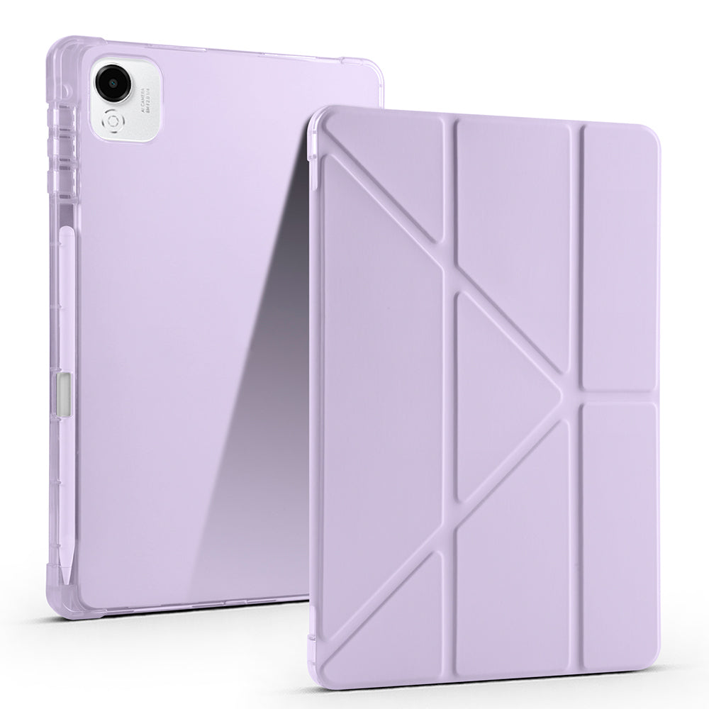 Honor Pad X9 Pro Kılıf Zore Tri Folding Kalem Bölmeli Standlı Kılıf Lila