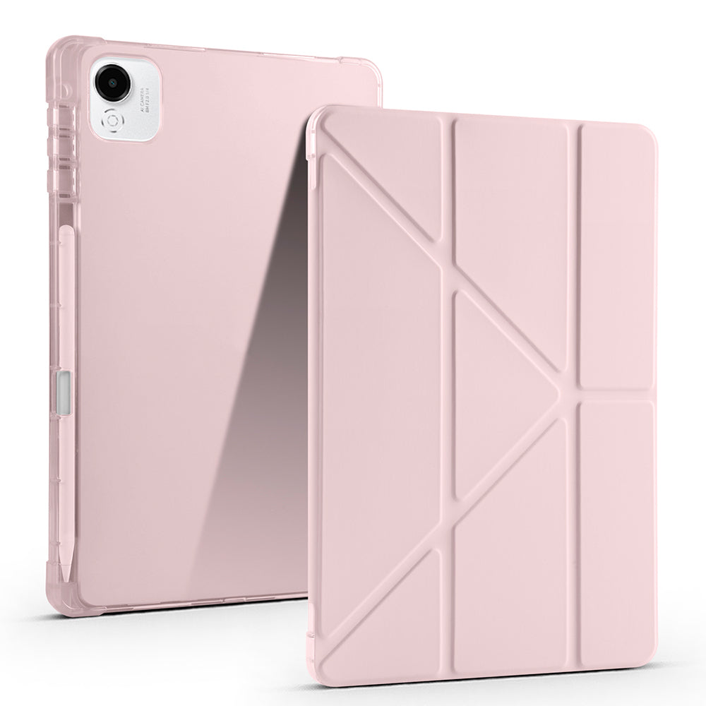 Honor Pad X9 Pro Kılıf Zore Tri Folding Kalem Bölmeli Standlı Kılıf Rose Gold
