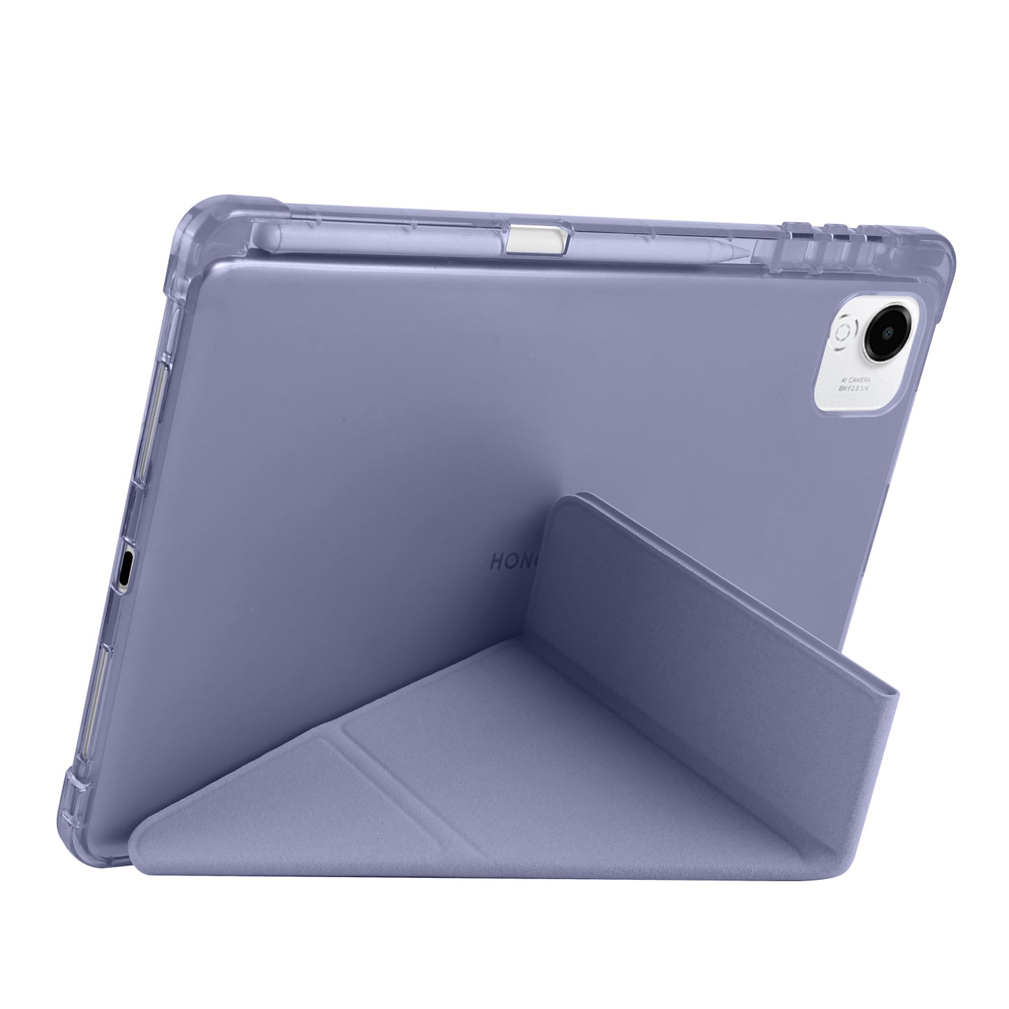 Honor Pad X9 Pro Kılıf Zore Tri Folding Kalem Bölmeli Standlı Kılıf Mor