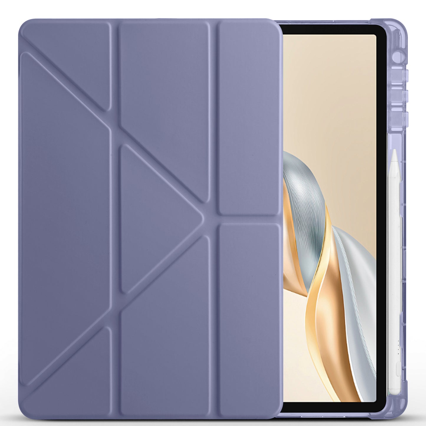 Honor Pad X9 Pro Kılıf Zore Tri Folding Kalem Bölmeli Standlı Kılıf Mor