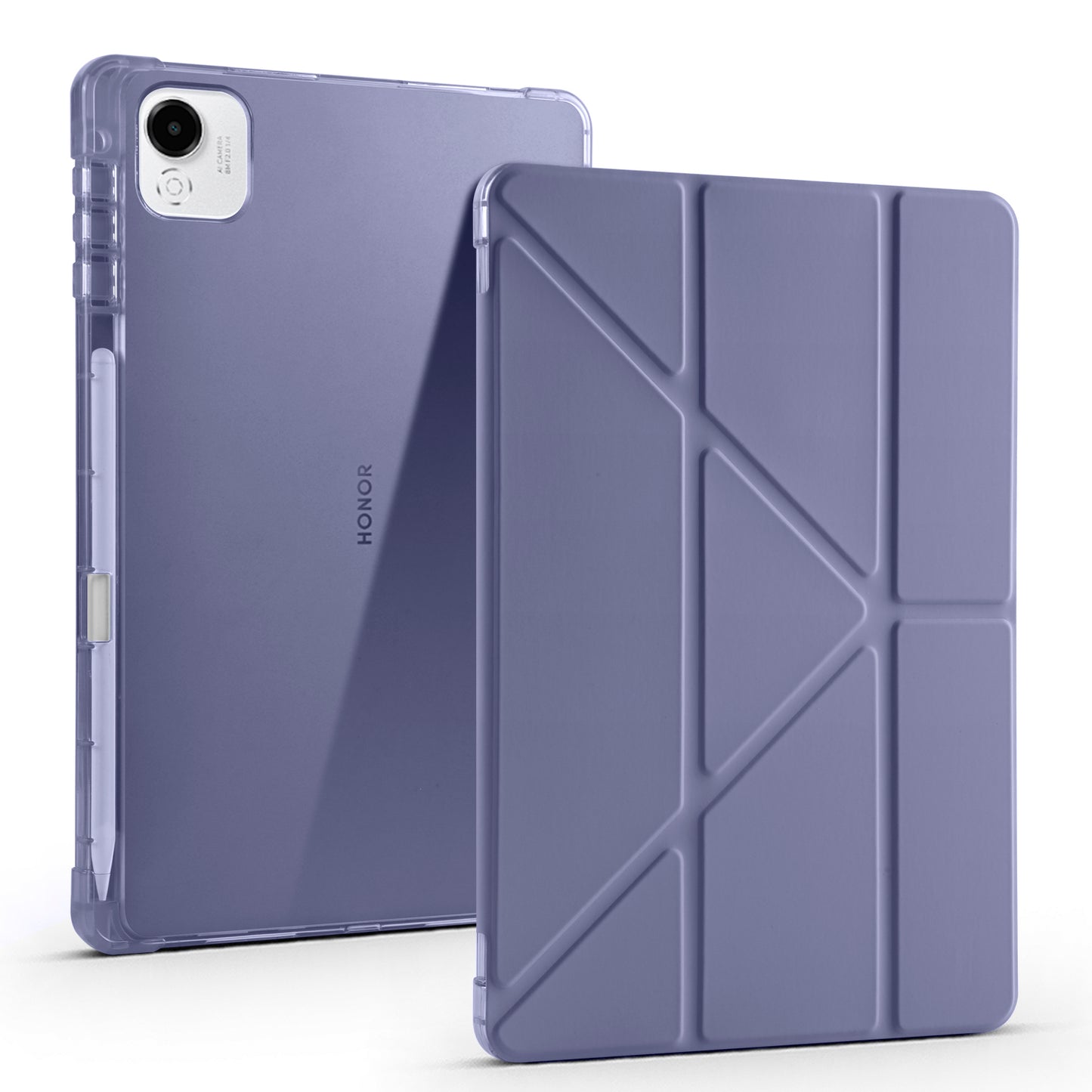 Honor Pad X9A Kılıf Tri Folding Kalem Bölmeli Standlı Kılıf Mor